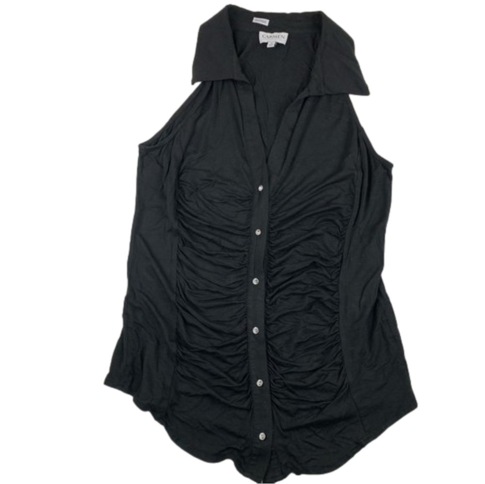 CARMEN Button Up  Sleeveless Tank Top
